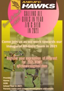 Hawks News: AMPJFC Inaugural Girls Teams School Years 7/8 &  9/10