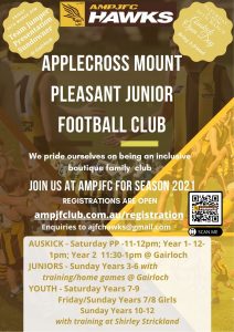 Hawks News: AMPJFC Player Registrations for 2021