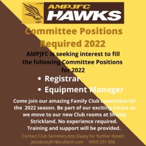 Hawks News: Committee Positions vacant 2022