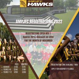 Hawks News: AMPJFC Registrations NOW OPEN 2022