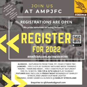Hawks News: AMPJFC Registrations 2022