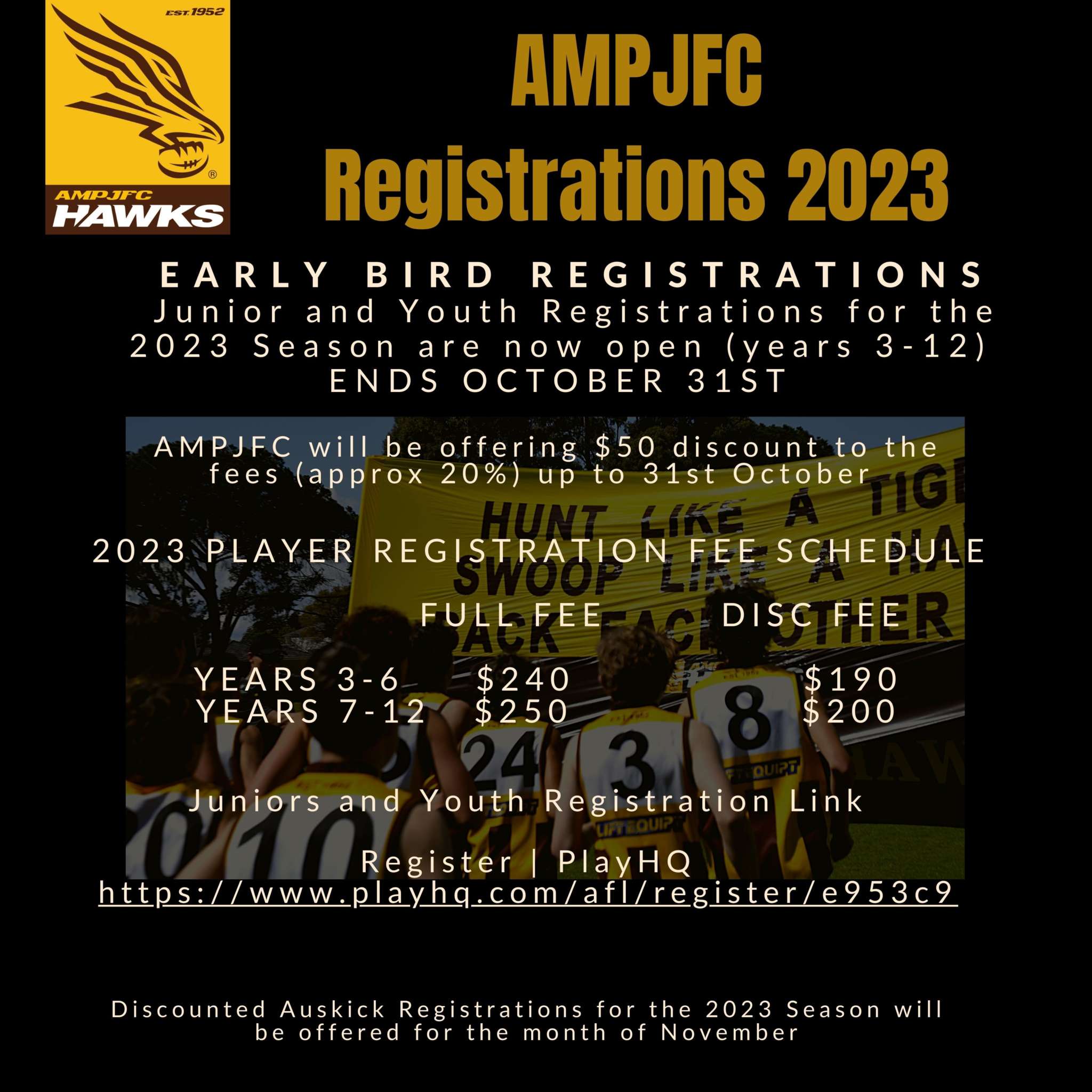 All Used News: AMPJFC Registrations for 2023